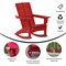 Merrick Lane Ridley HDPE Adirondack Chair with Cup Holder and Pull Out Ottoman, All-Weather HDPE Indoor/Outdoor Chair